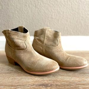 Diba True Tan Suede Leather Booties size 7